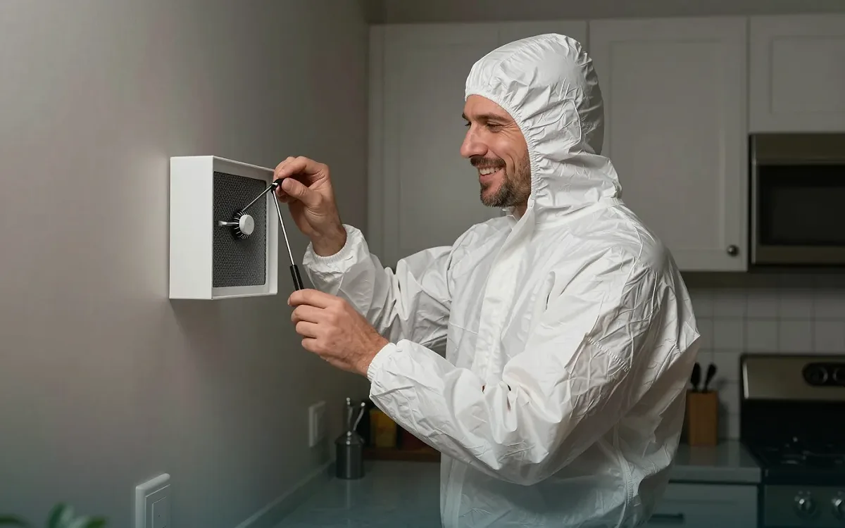 Kontrolle einer Monitoringfalle zur Überwachung eines Befalls